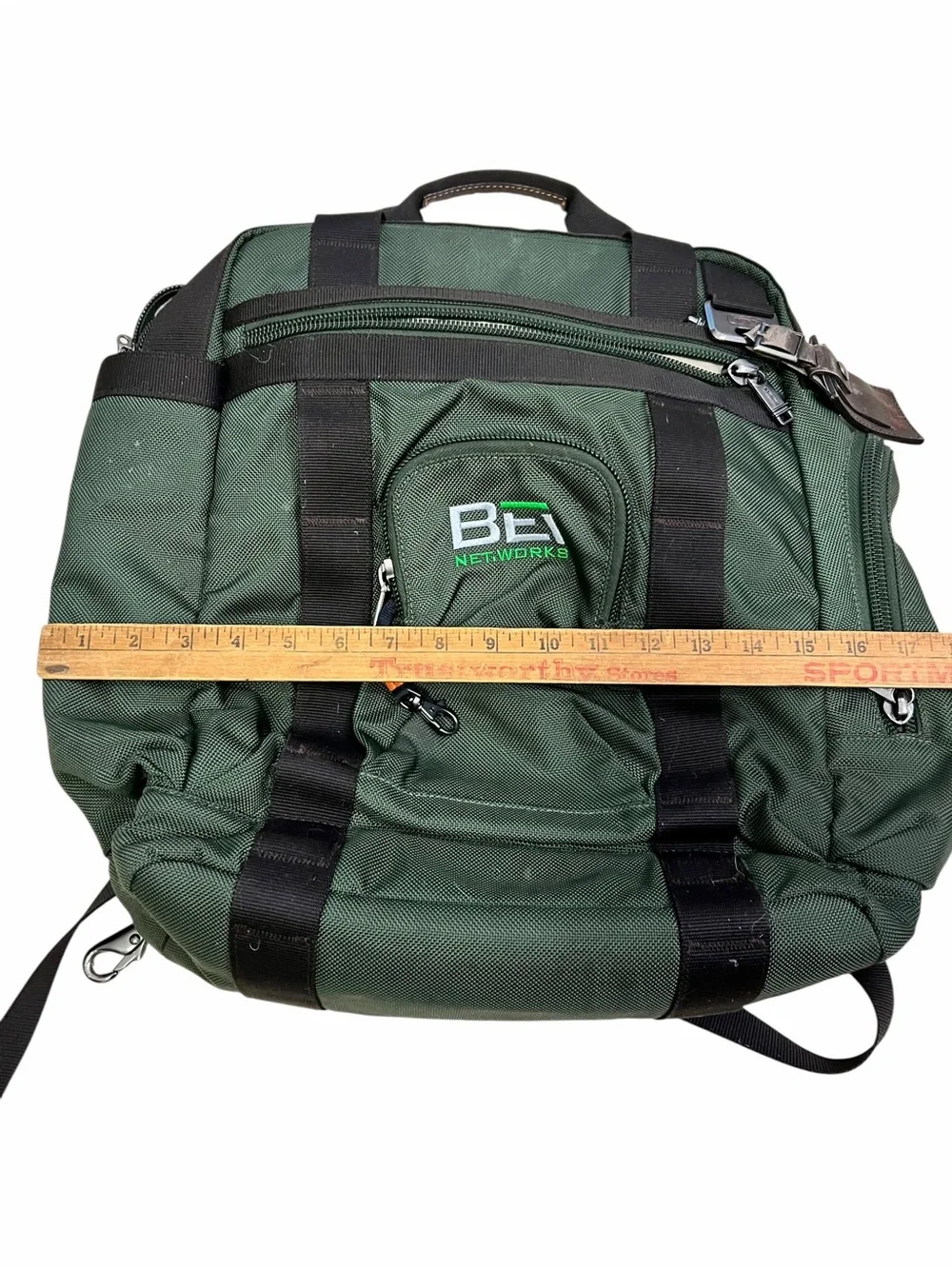 TUMI Alpha 69380SP0 Spruce Green Ballistic Nylon Laptop Brief Backpack Bag